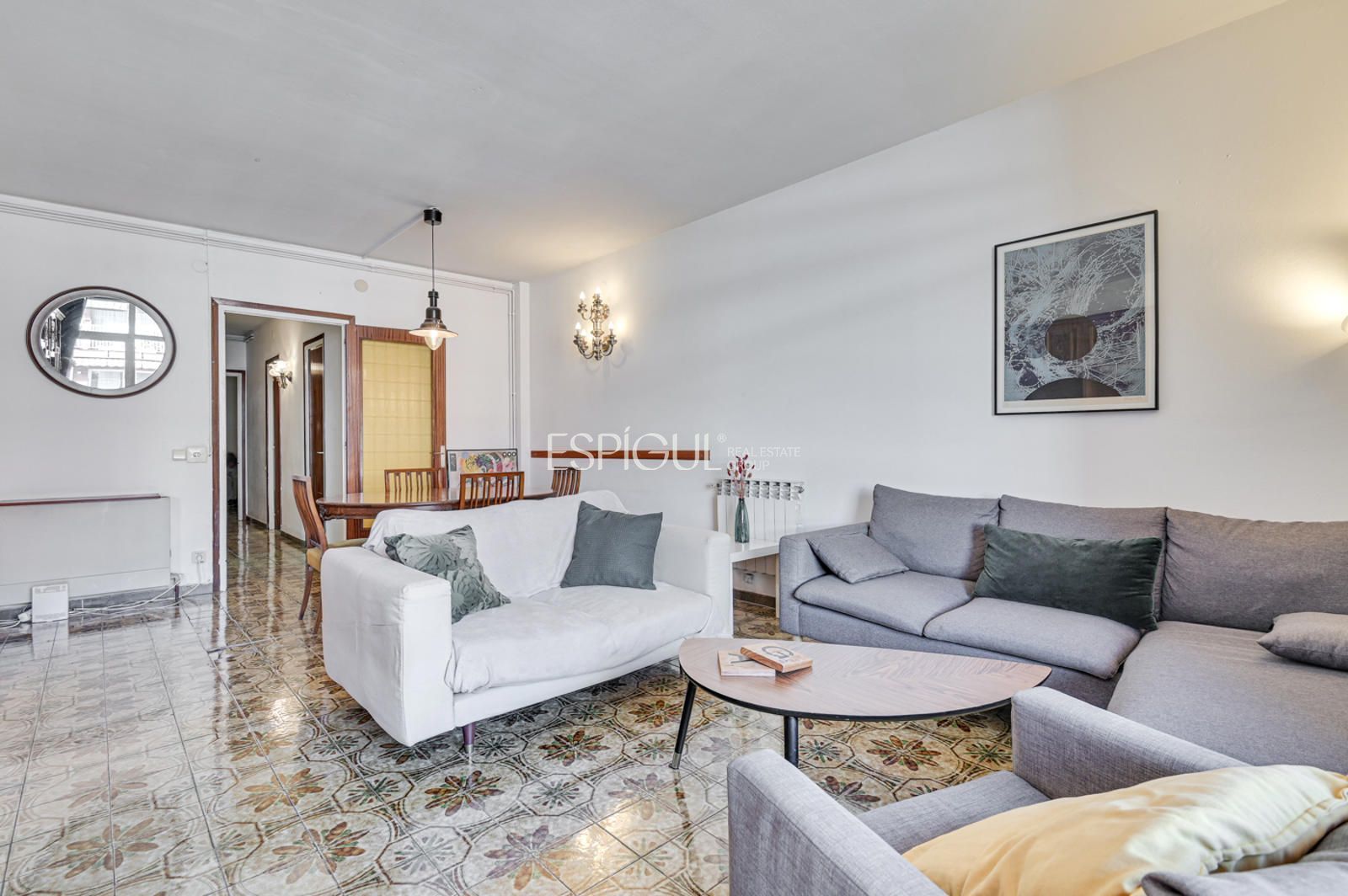 Sala d'estar de Pis en venda en  Barcelona Capital amb Calefacció i Terrassa