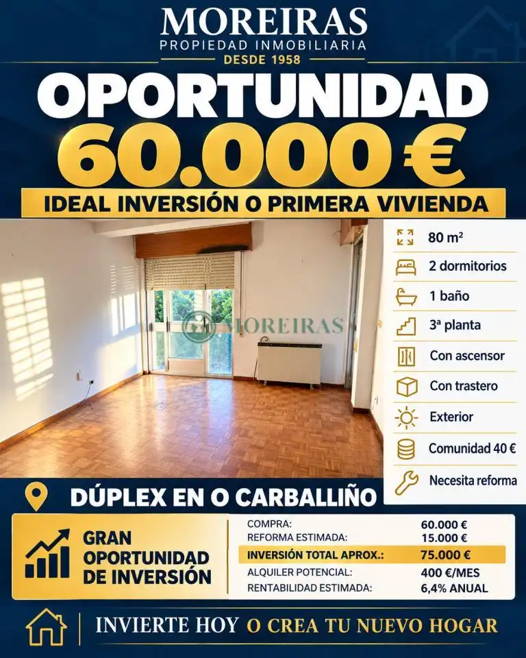 Dúplex amb ascensor en venda a O Carballiño