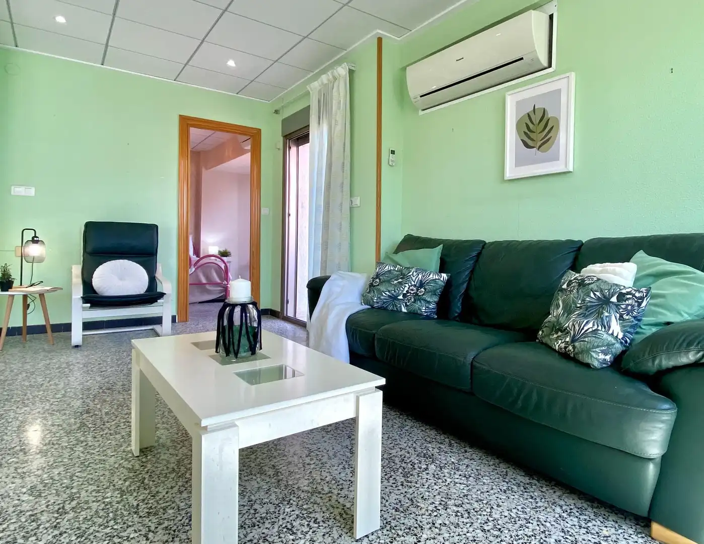 Living room of Flat for sale in La Pobla de Farnals  with Air Conditioner, Private garden and Balcony