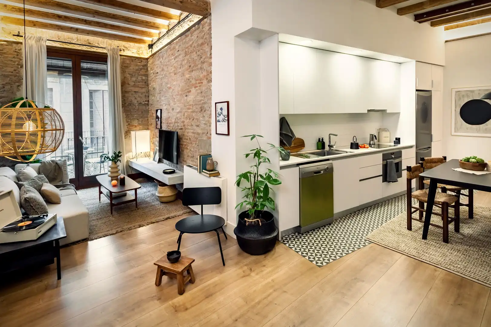 Wohnzimmer von Wohnungen zur Miete in Barcelona mit Klimaanlage, Heizung und Terrasse