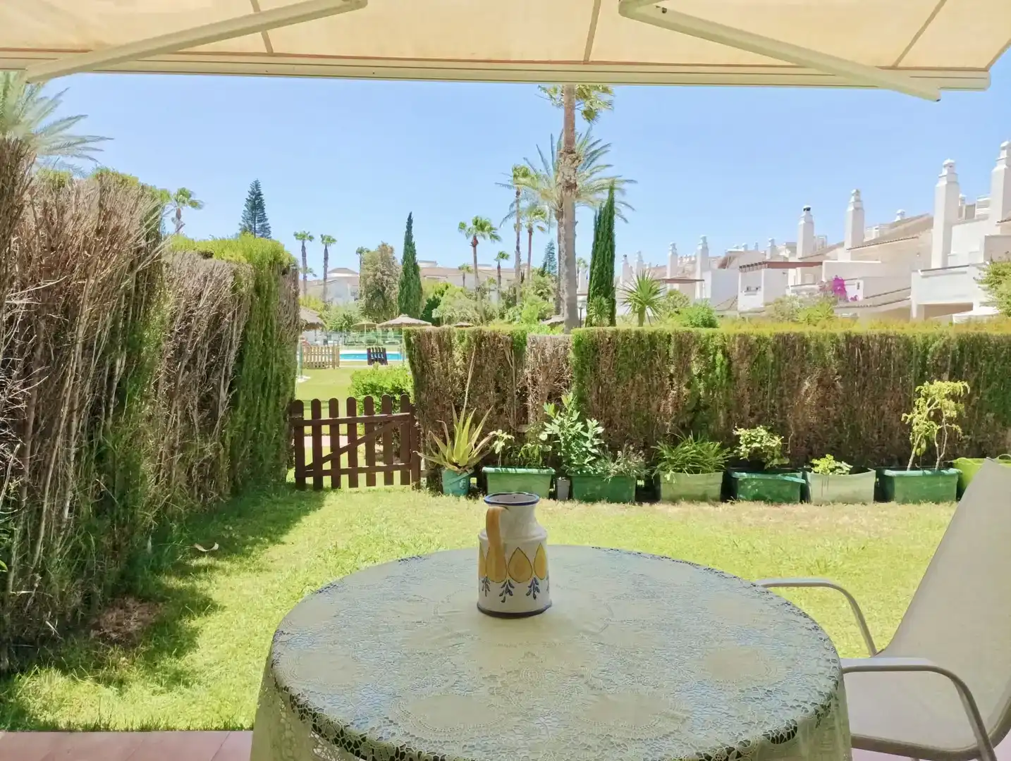 Jardí de Planta baixa de lloguer en Rota amb Aire condicionat, Jardí privat i Piscina
