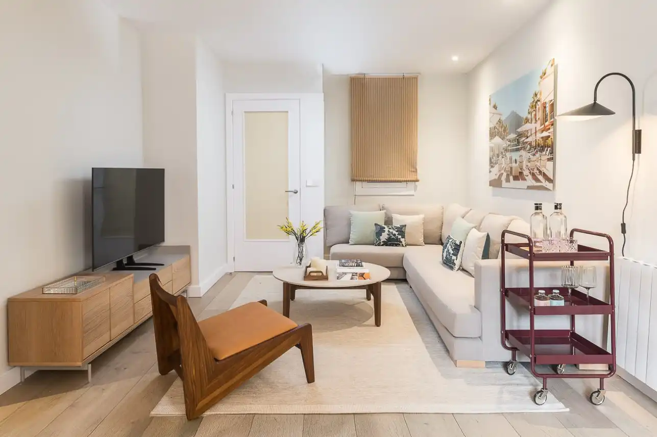 Sala d'estar de Apartament de lloguer en Barcelona amb Aire condicionat, Calefacció i Moblat