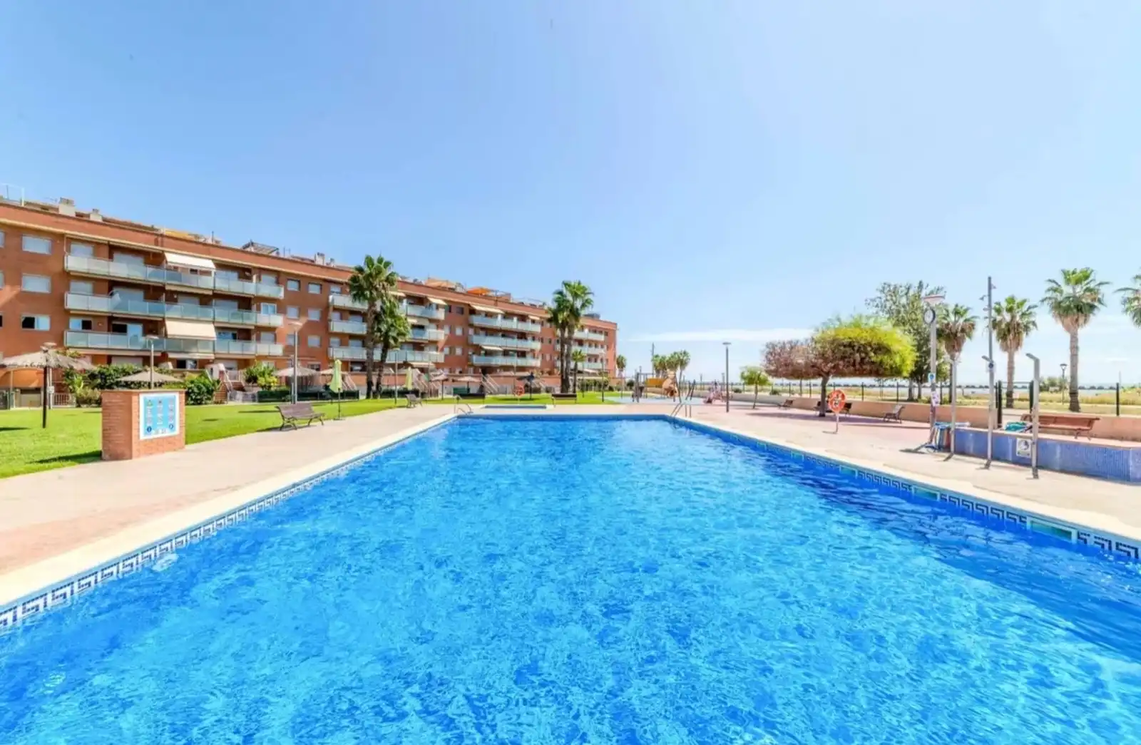 Swimming pool of Flat for sale in Cubelles  with Air Conditioner, Heating and Storage room