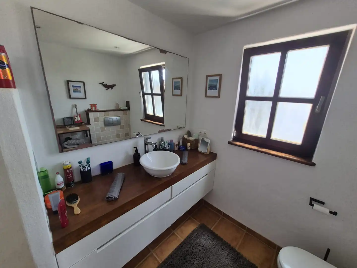 Bany de Casa o xalet en venda en San Bartolomé amb Aire condicionat, Jardí privat i Terrassa