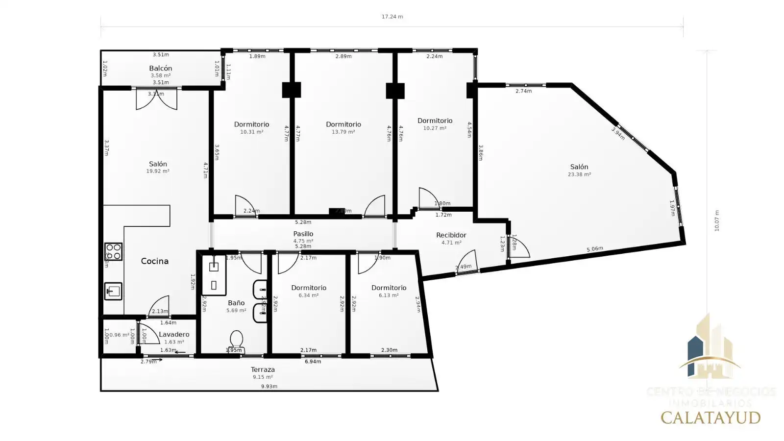 Piso en venta en Calatayud con Calefacción, Parquet y Terraza