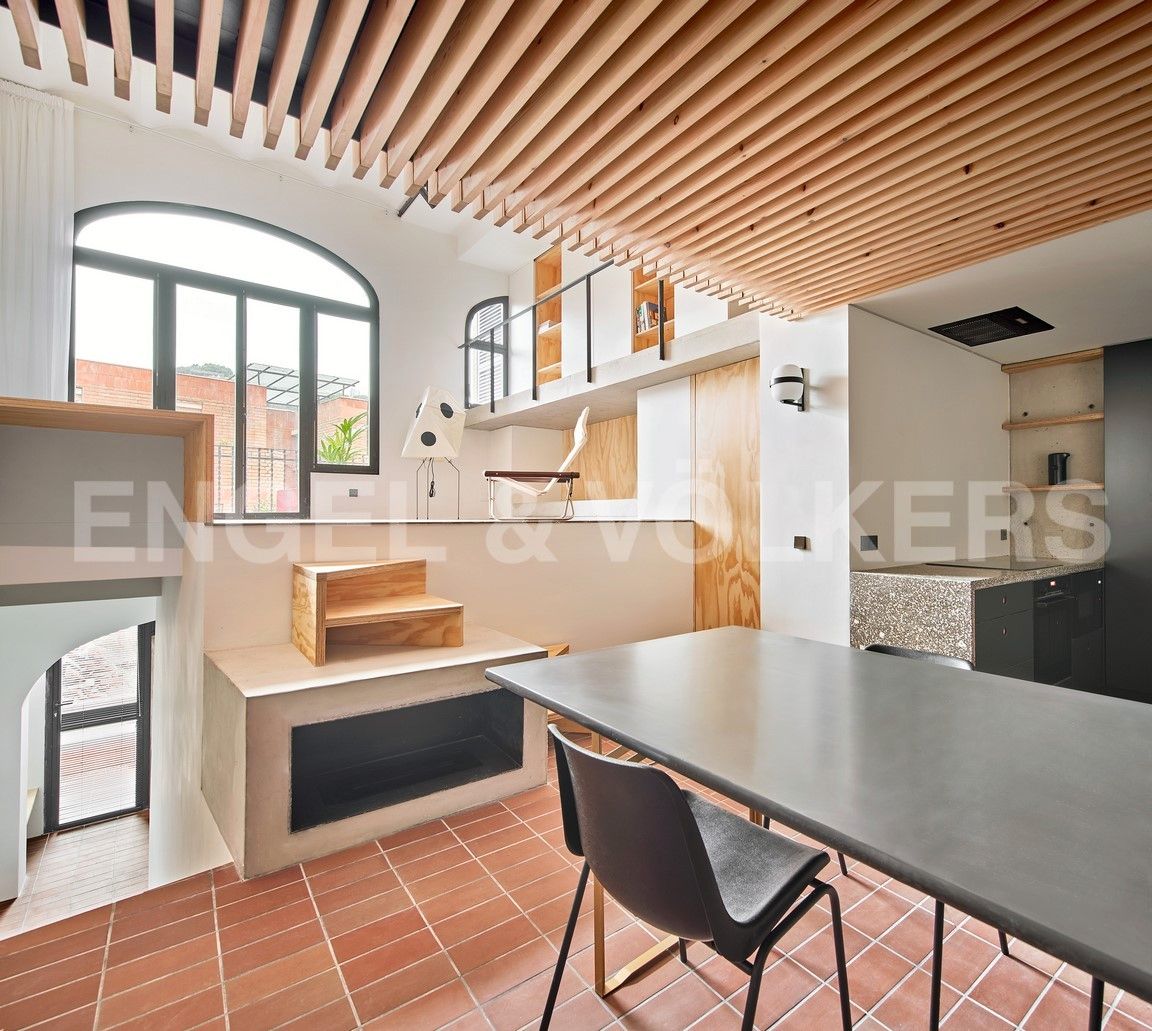 Kitchen of Attic to rent in  Barcelona Capital  with Air Conditioner, Heating and Parquet flooring