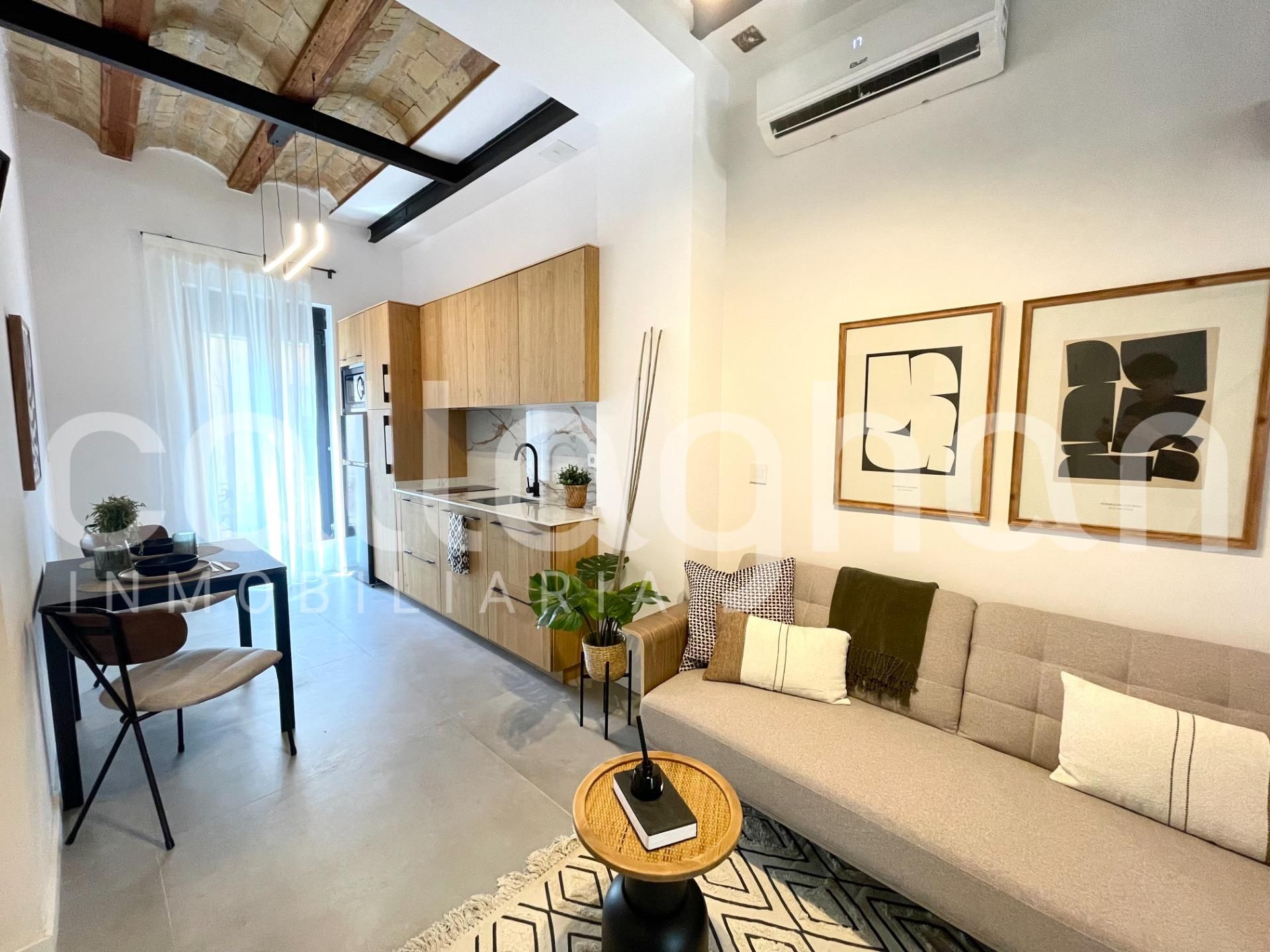 Sala de estar de Loft de alquiler en  Valencia Capital con Aire acondicionado, Calefacción y Trastero