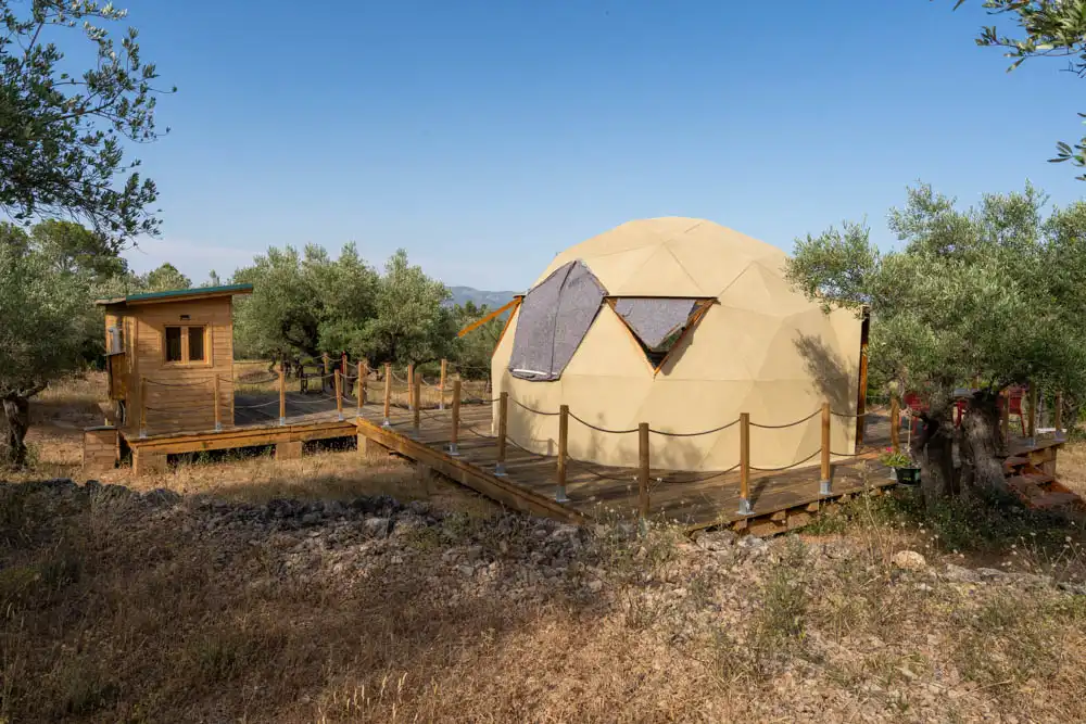 Vista exterior de Finca rústica en venta en Aldover con Jardín privado, Terraza y Amueblado
