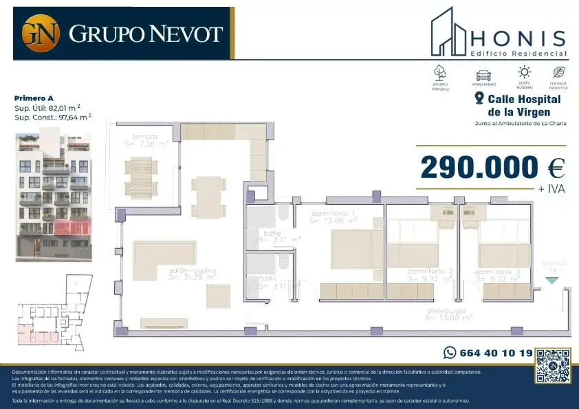 Piso en venta en Calle Hospital de la Virgen, 9, Angustias - Chana - Encina