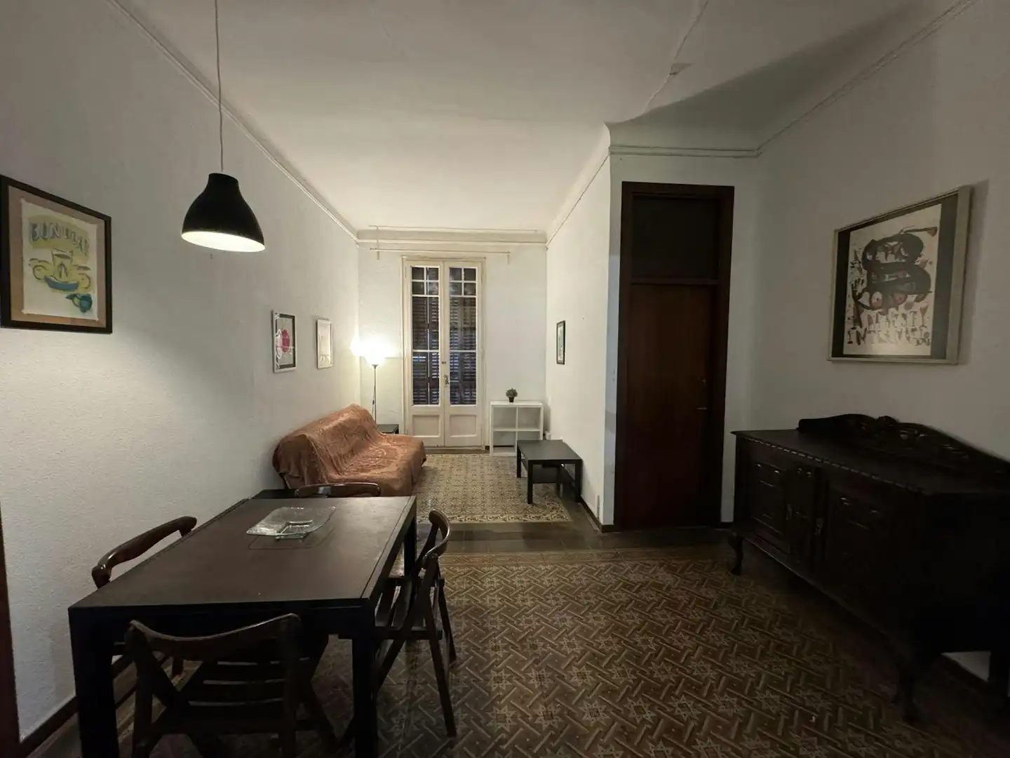 Sala de estar de Piso para compartir en Barcelona con Calefacción y Amueblado