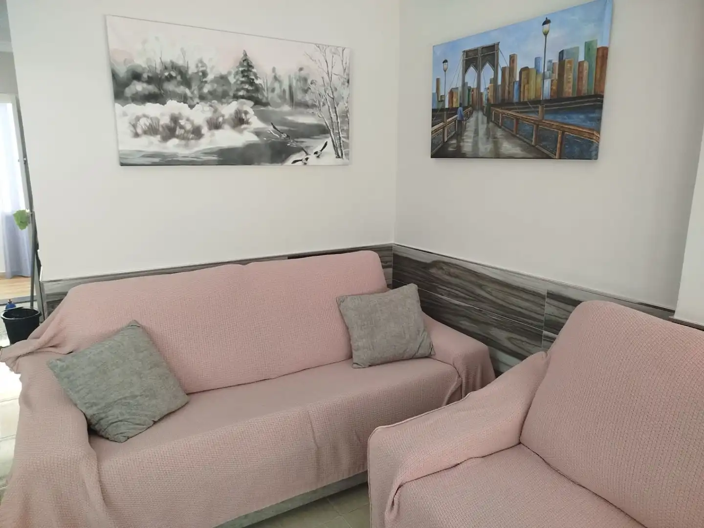 Sala de estar de Apartamento de alquiler en Torremolinos con Aire acondicionado, Amueblado y Piscina comunitaria