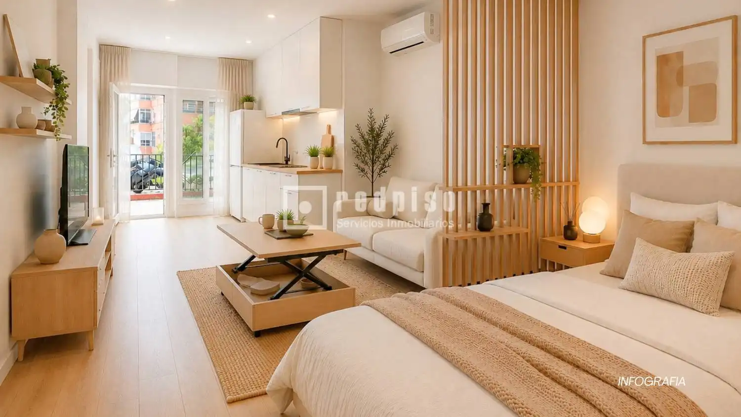 Sala de estar de Estudio en venta en Málaga con Aire acondicionado, Calefacción y Terraza