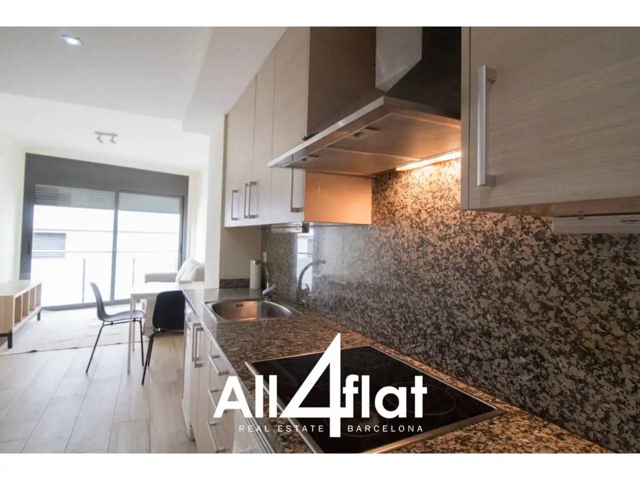 Kitchen of Flat for rent in Barcelona  with Parquet flooring, Terrace and Furnished