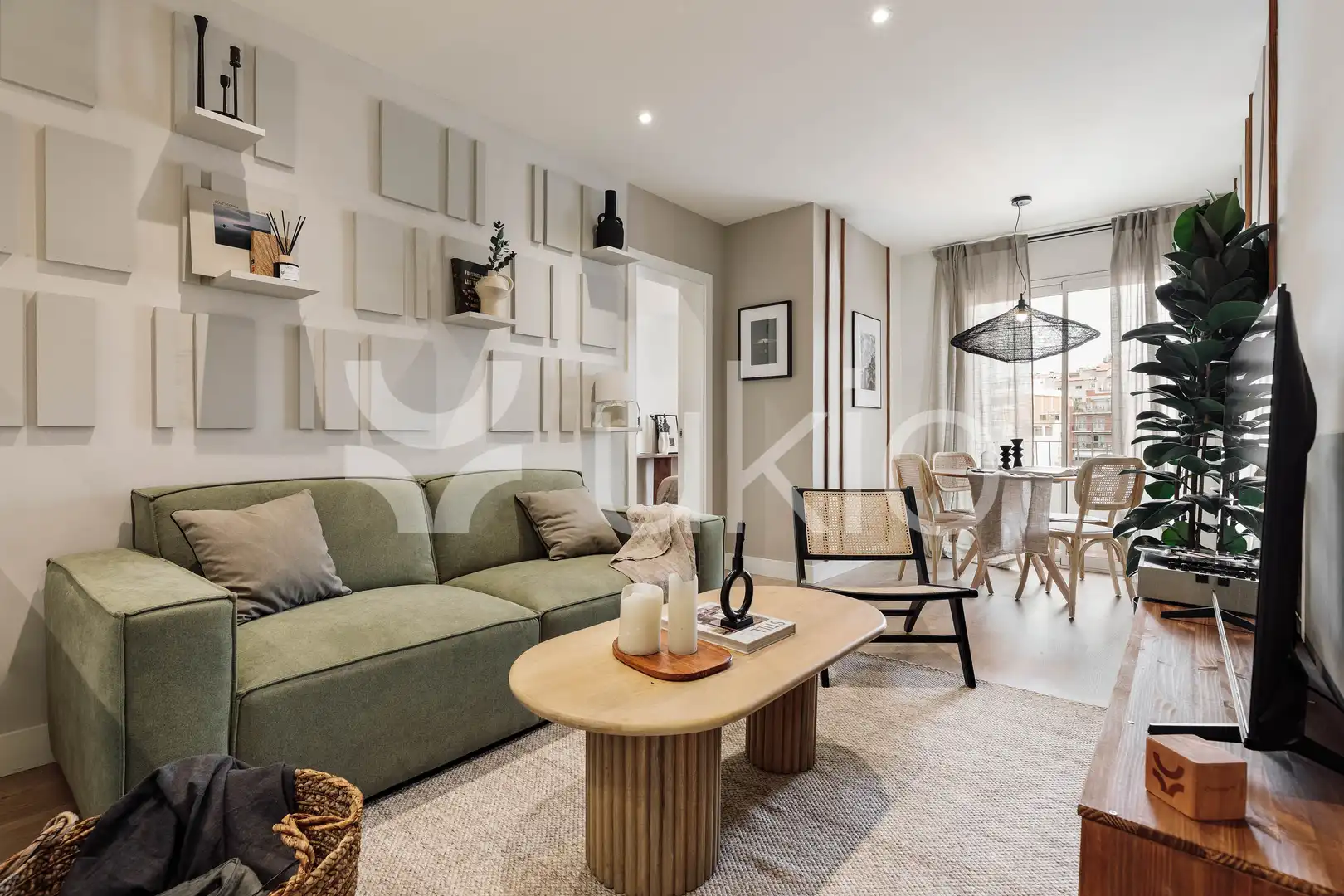 Wohnzimmer von Wohnungen zur Miete in Barcelona mit Klimaanlage, Heizung und Möbliert