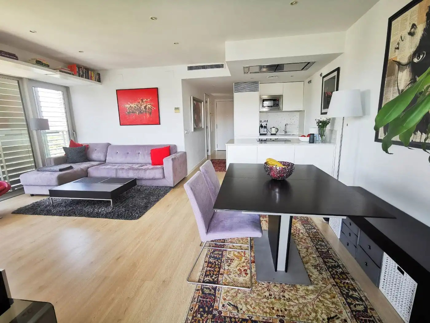 Wohnzimmer von Wohnungen zur Miete in Barcelona mit Klimaanlage, Heizung und Parkett
