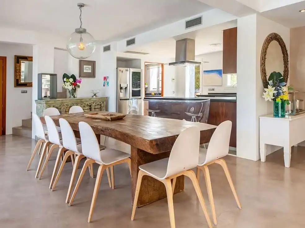 Comedor de Casa o chalet de alquiler en Santa Eulària des Riu con Jardín privado, Parquet y Terraza