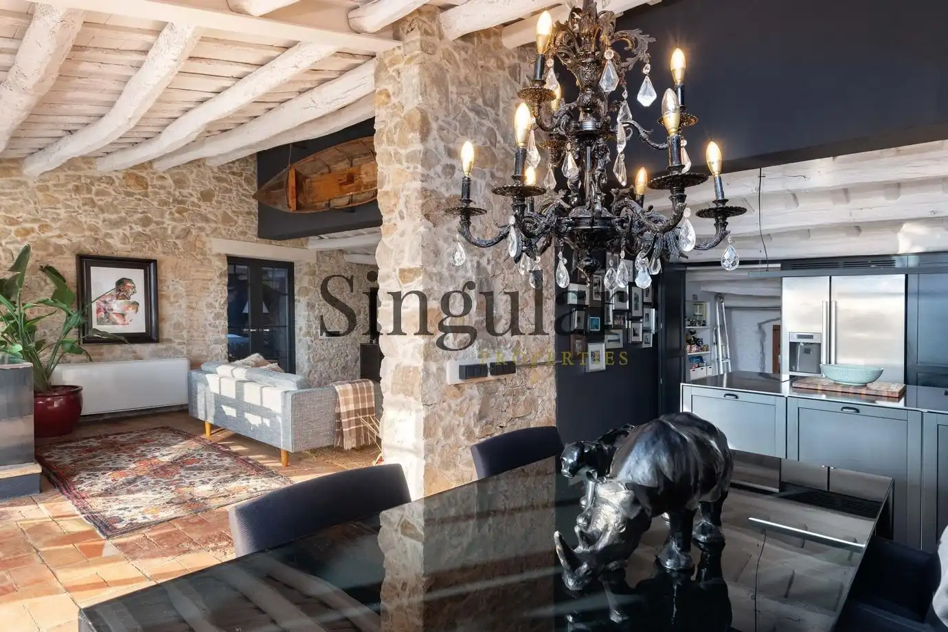 Dining room of Country homes for sale in Corçà  with Air Conditioner, Heating and Private garden