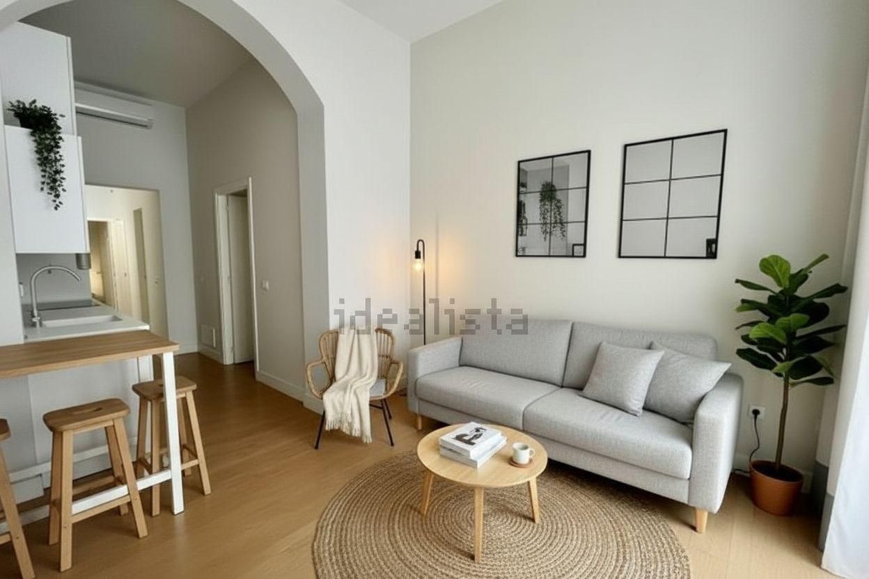 Living room of Planta baja for sale in  Madrid Capital  with Air Conditioner, Terrace and Furnished
