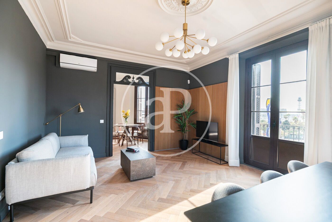 Living room of Flat for sale in  Barcelona Capital  with Air Conditioner, Heating and Furnished