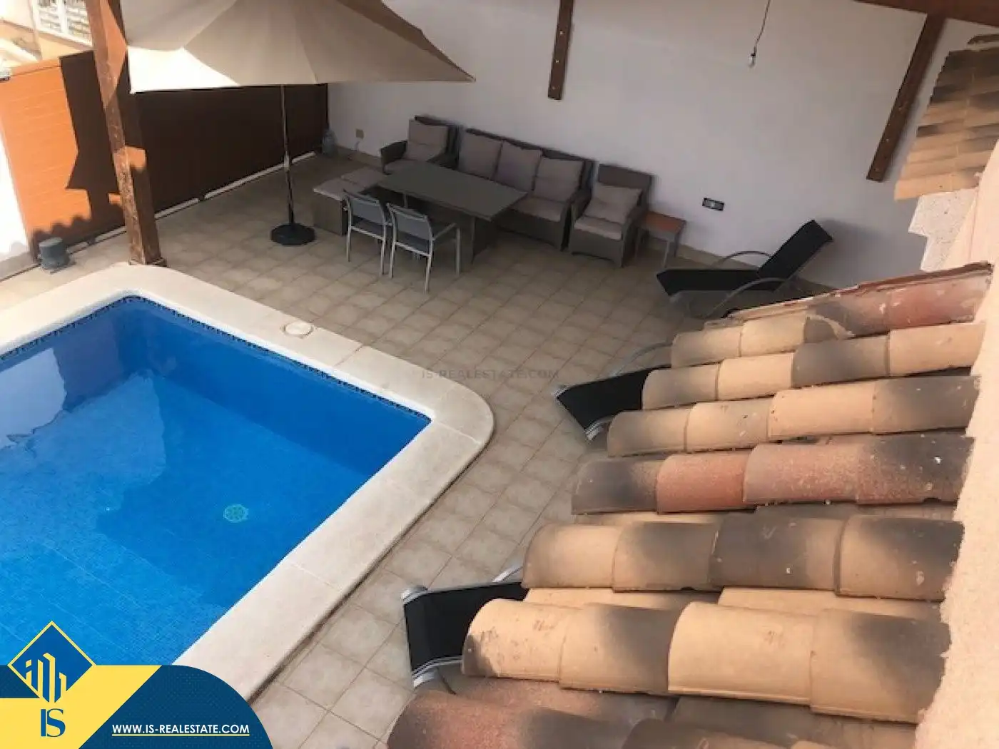Schwimmbecken von Haus oder Chalet zur Miete in Torrevieja mit Klimaanlage, Terrasse und Schwimmbad