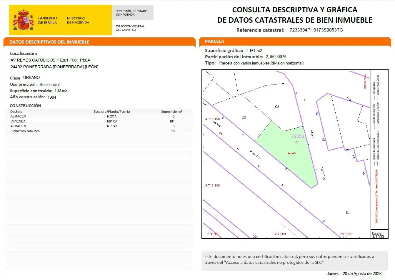 Piso en venta en Ponferrada con Calefacción y Trastero
