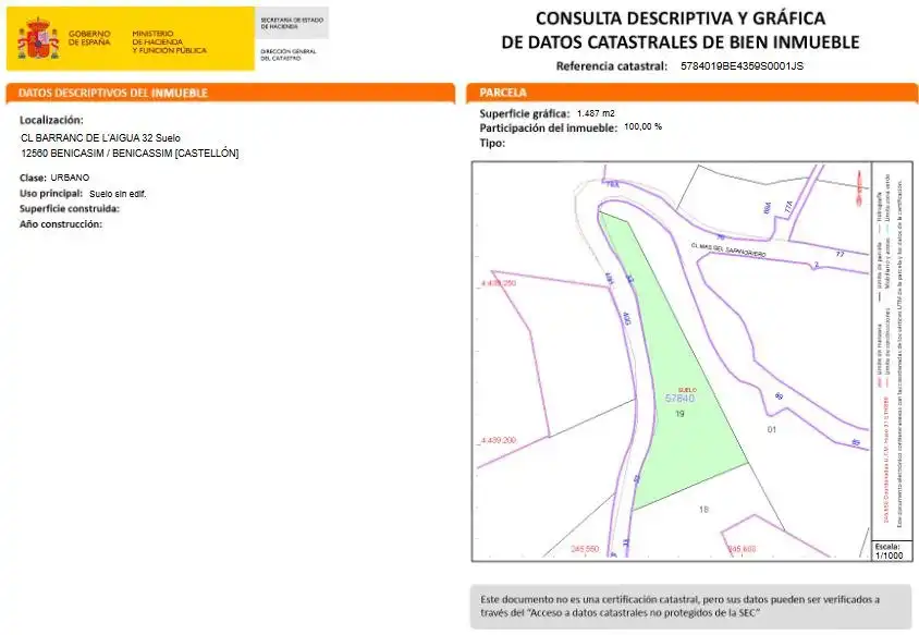 Terreno residencial en venta en Carrer BARRANCO DEL AGUA 32, imagen 3
