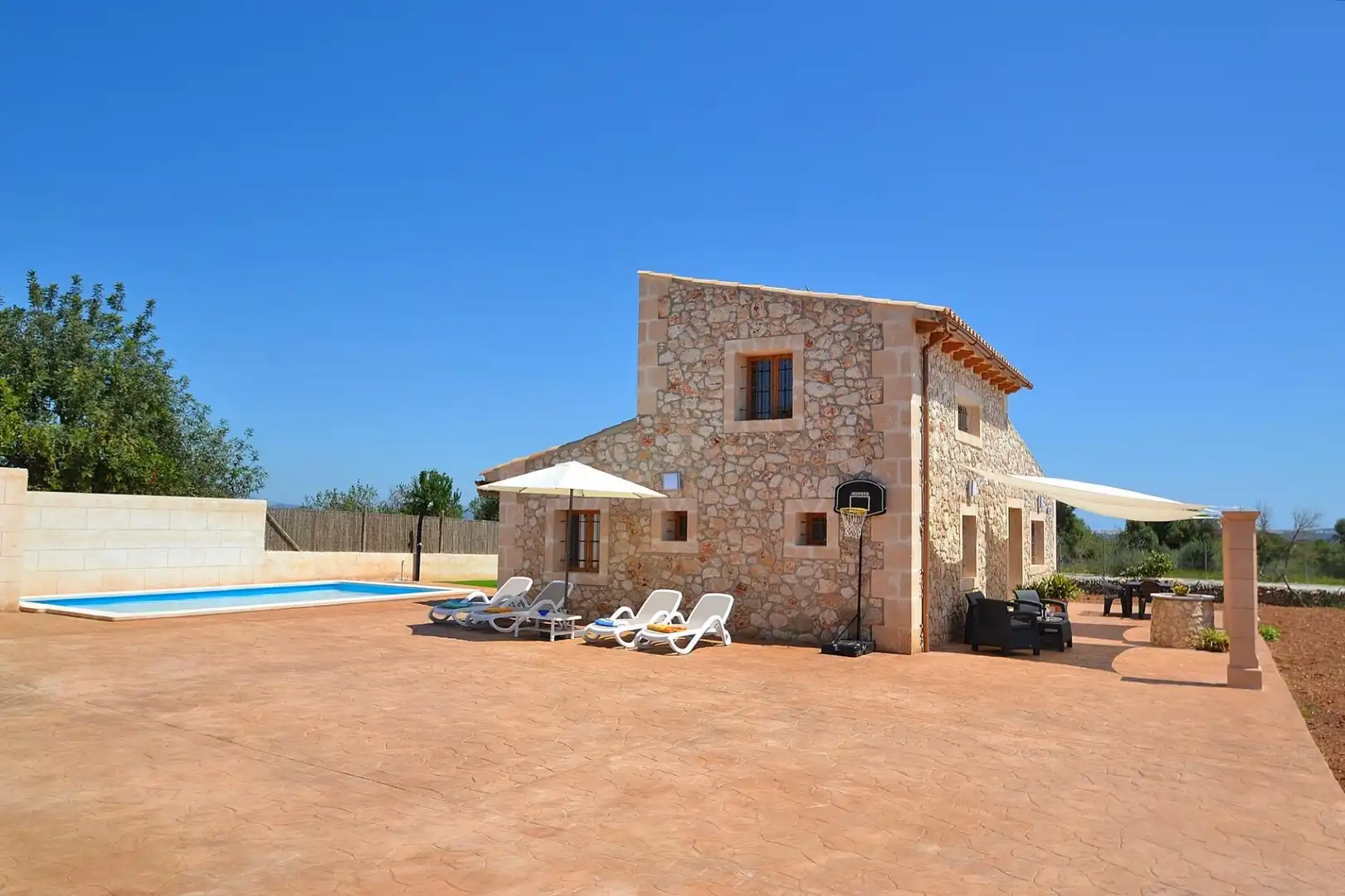 Exterior view of Country homes for rent in Llubí  with Private garden, Terrace and Swimming Pool