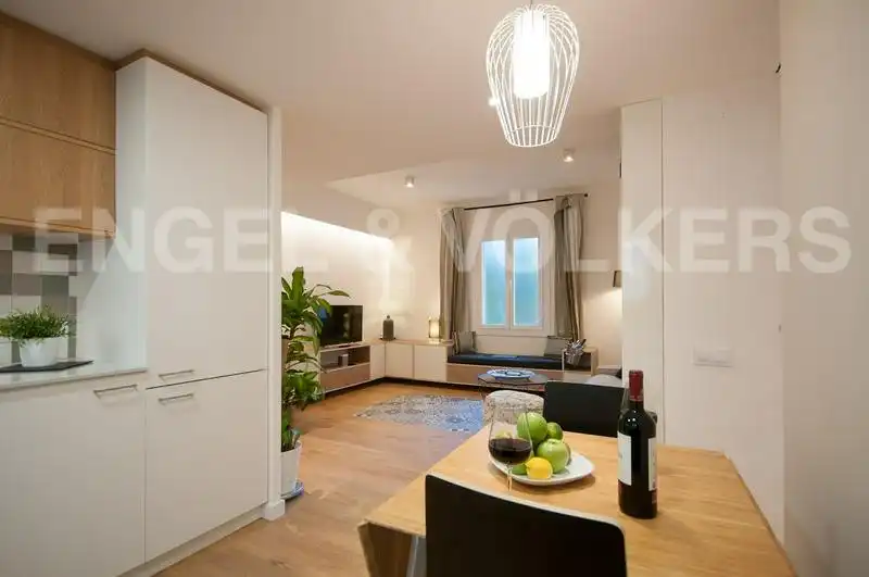 Sala de estar de Piso de alquiler en Barcelona con Aire acondicionado, Calefacción y Parquet