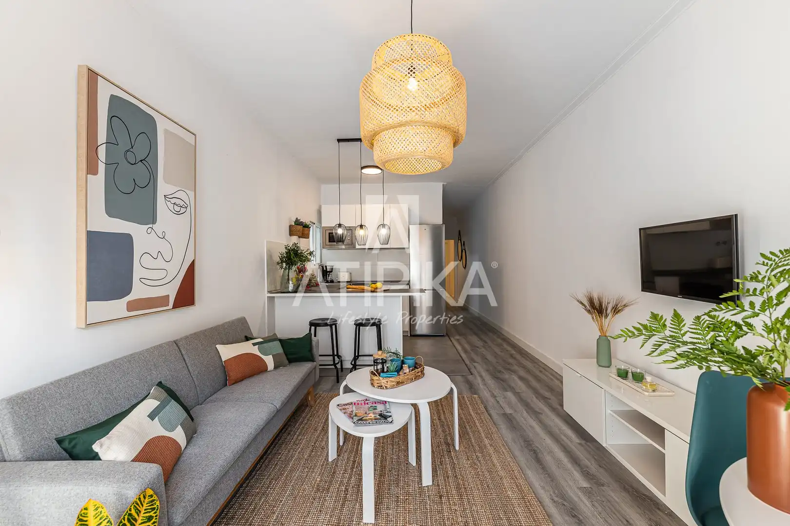 Sala de estar de Piso de alquiler en Barcelona con Aire acondicionado, Calefacción y Parquet