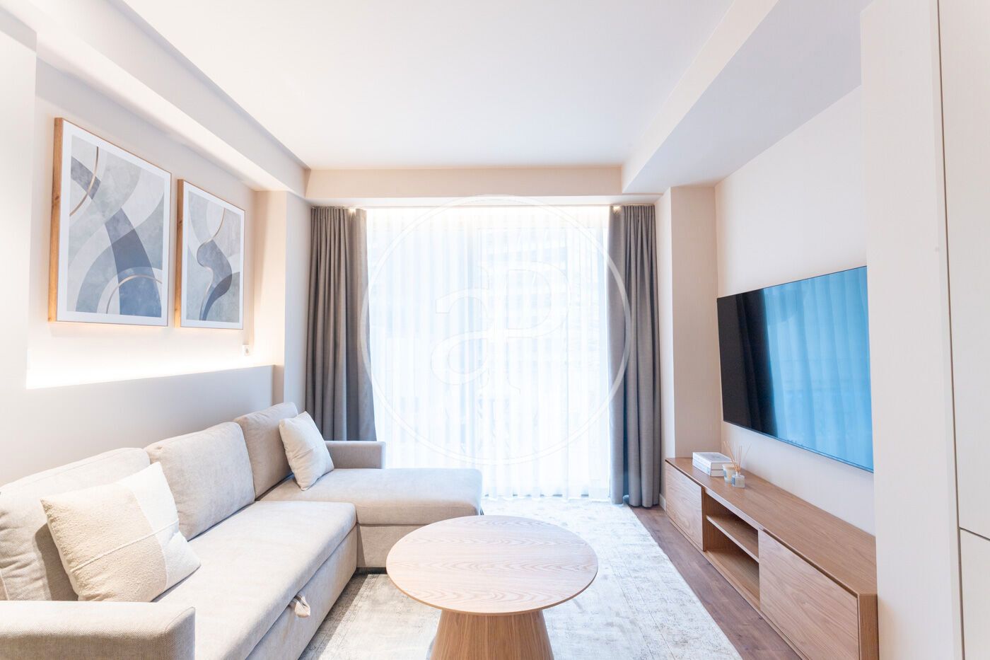 Sala d'estar de Pis de lloguer en  Barcelona Capital amb Aire condicionat, Calefacció i Moblat