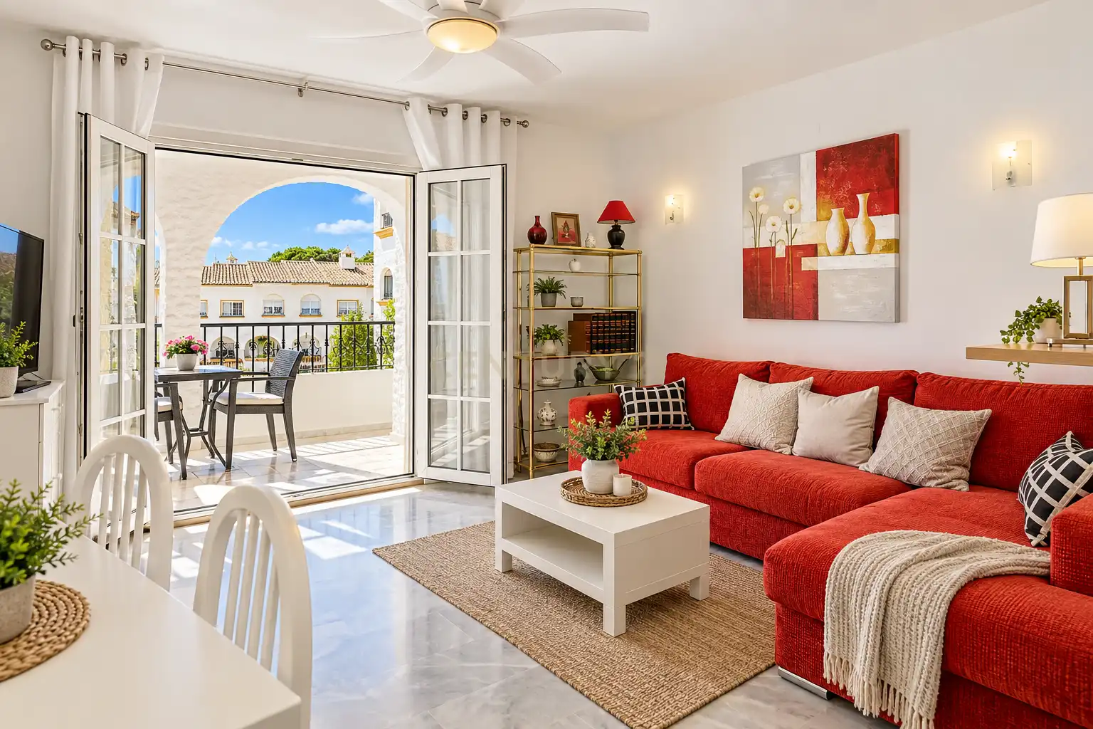 Sala d'estar de Apartament en venda en Benalmádena amb Aire condicionat i Piscina