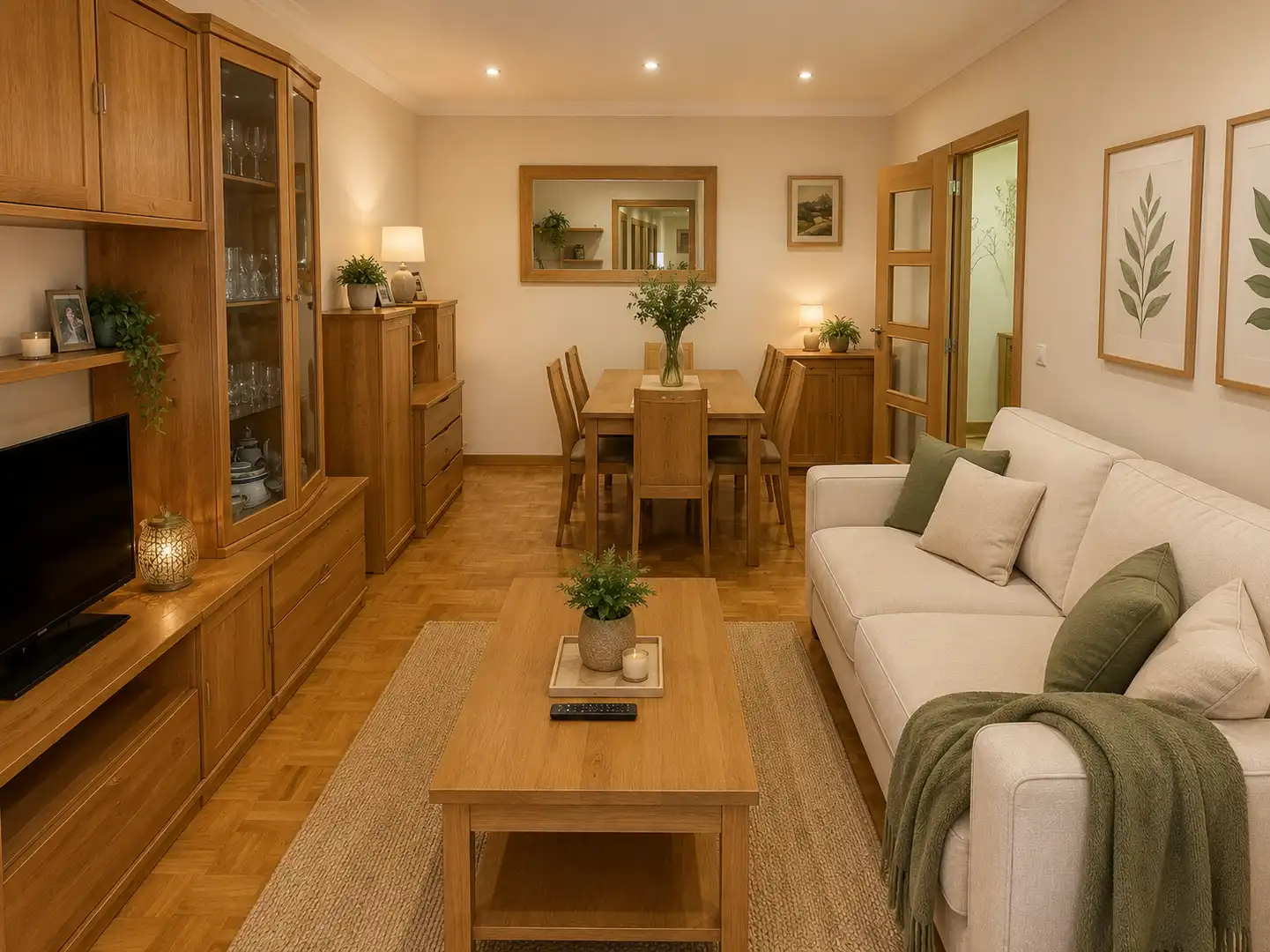 Sala d'estar de Pis en venda en Vilagarcía de Arousa amb Calefacció, Parquet i Moblat