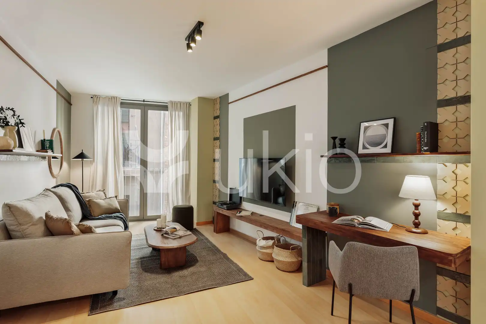 Living room of Apartments for rent in  Barcelona Capital  with Air Conditioner, Heating and Furnished