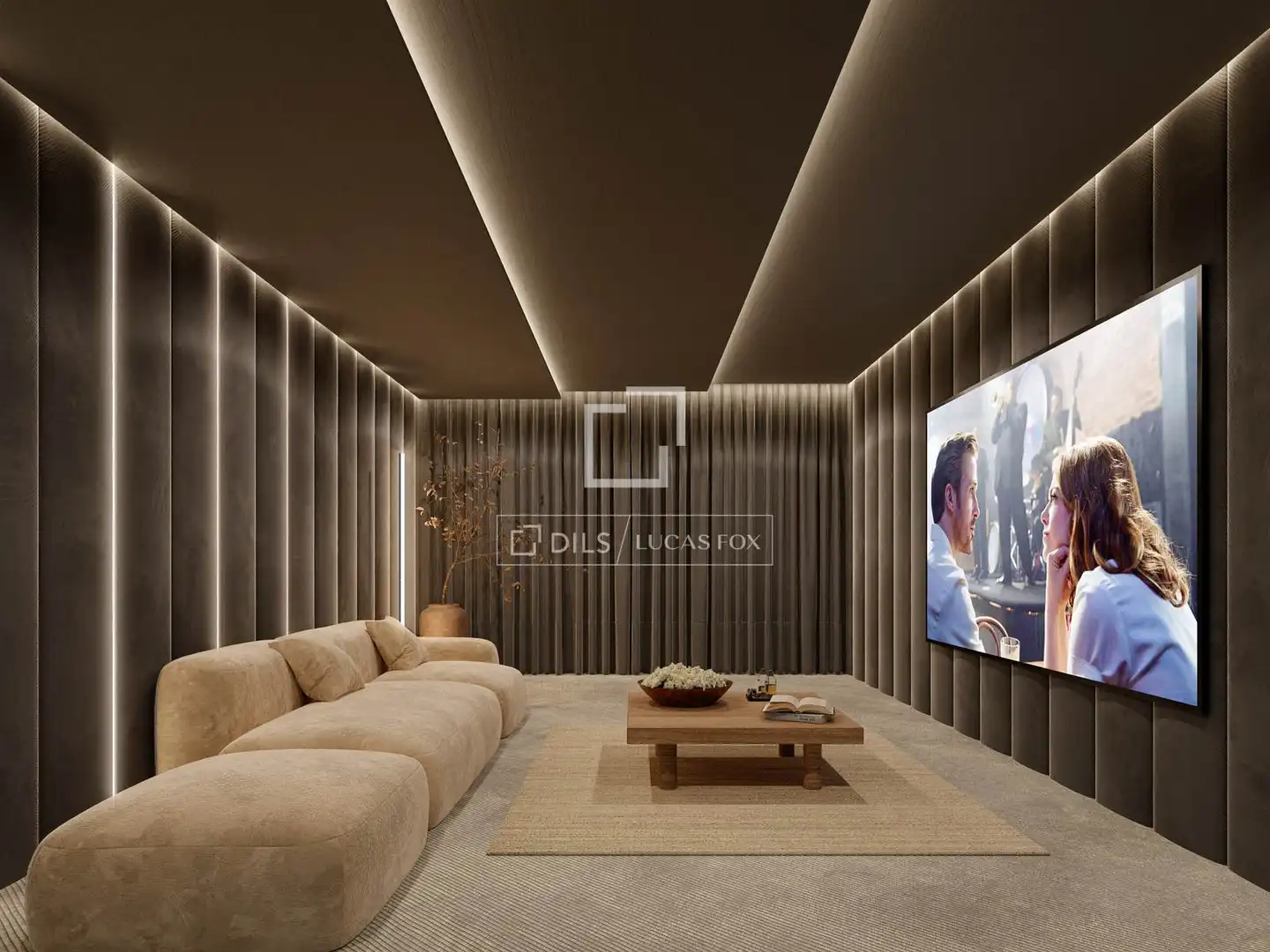Wohnzimmer von Haus oder Chalet zum Verkauf in Santa Eulària des Riu mit Klimaanlage, Privatgarten und Schwimmbad