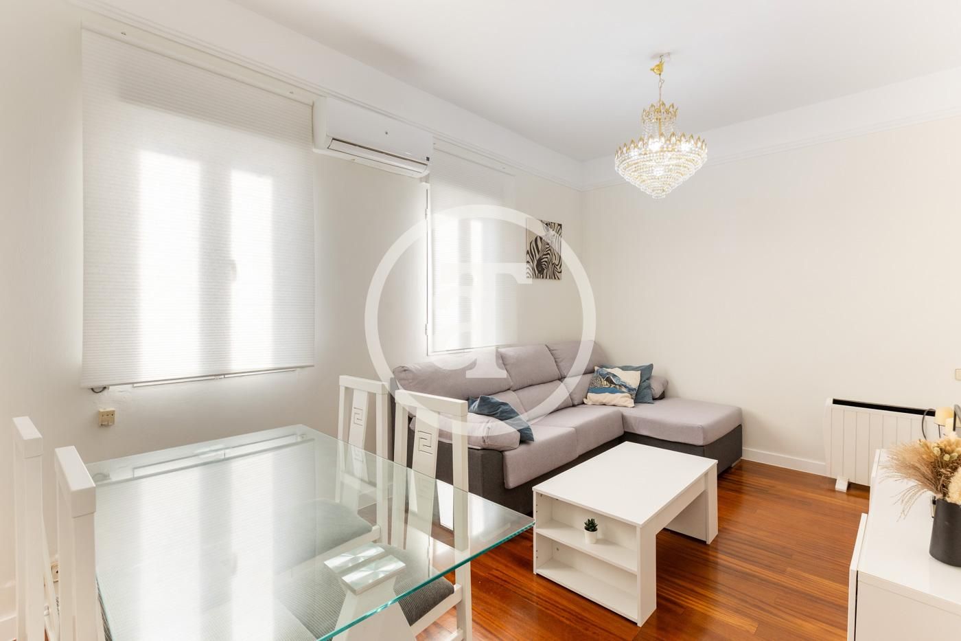 Sala de estar de Piso de alquiler en  Madrid Capital con Aire acondicionado, Calefacción y Amueblado
