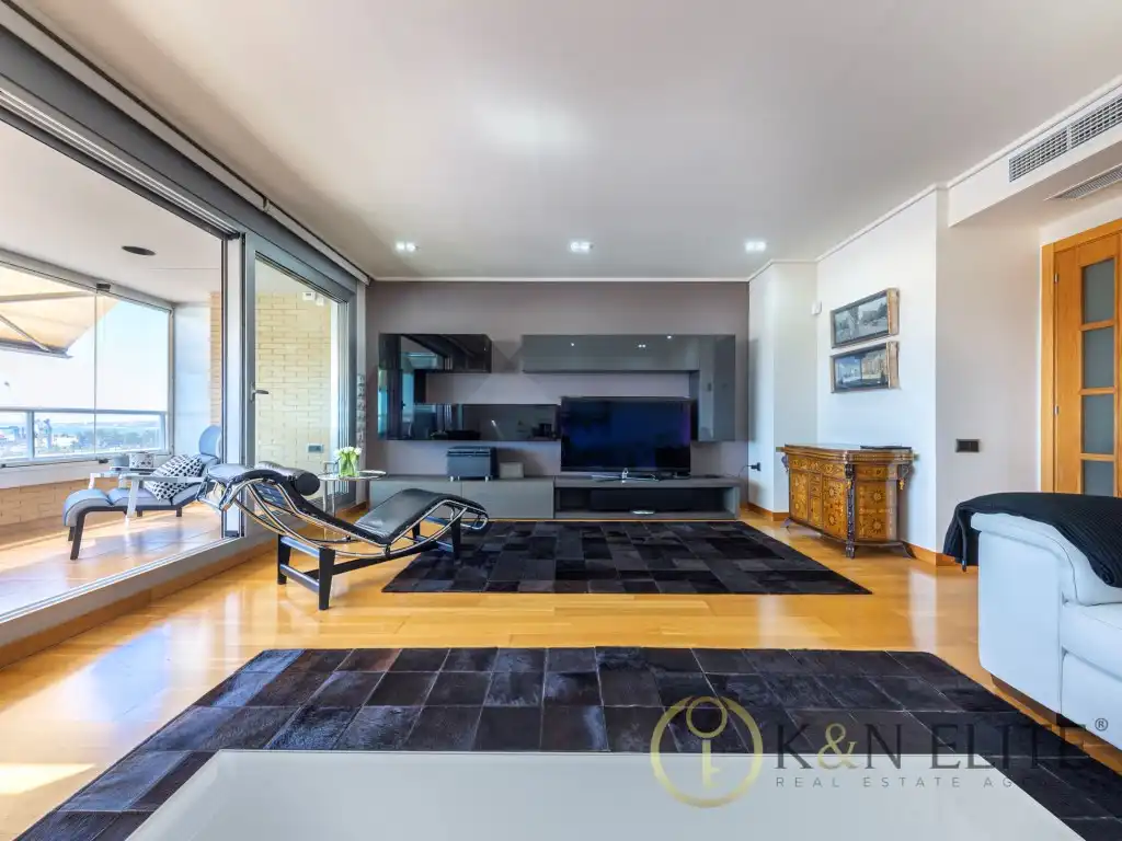 Sala d'estar de Àtic en venda en Alicante / Alacant amb Aire condicionat, Jardí privat i Terrassa