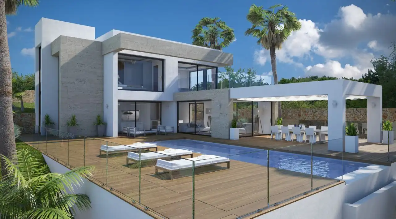 Vista exterior de Casa o xalet en venda en Jávea / Xàbia amb Aire condicionat, Jardí privat i Piscina