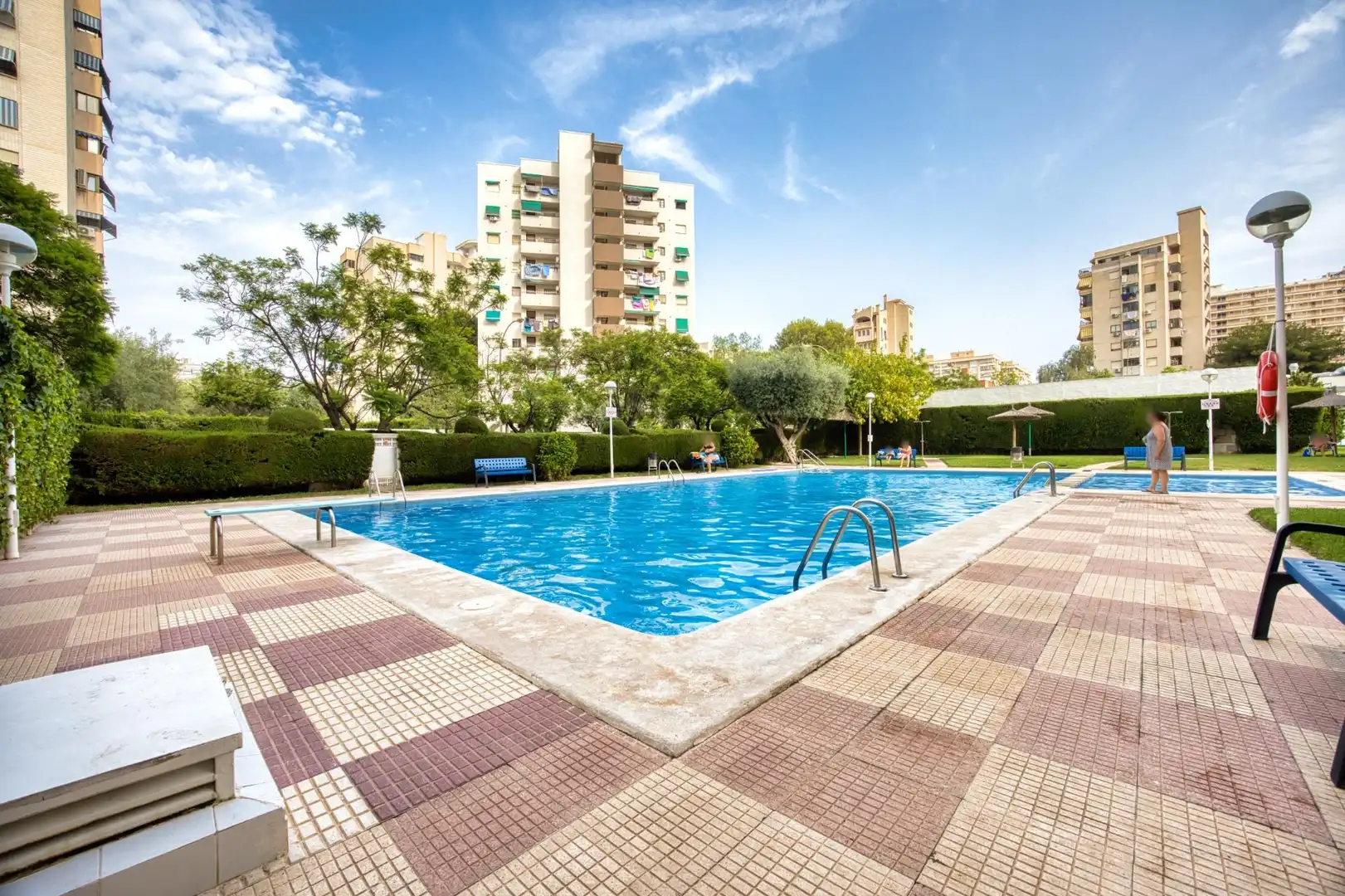 Swimming pool of Flat for sale in Alicante / Alacant  with Air Conditioner, Private garden and Balcony