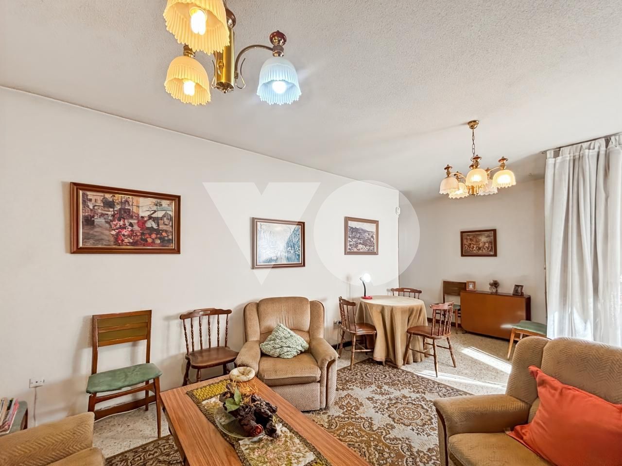 Sala de estar de Apartamento en venta en  Madrid Capital con Calefacción, Parquet y Terraza