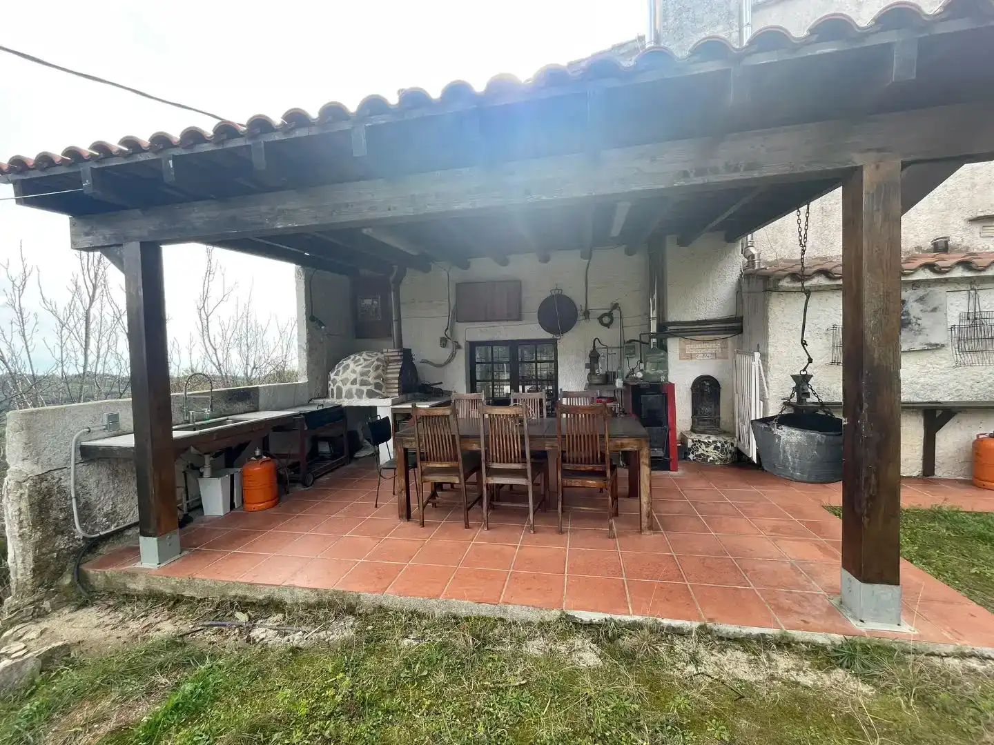 Terrassa de Finca rústica en venda en Sant Iscle de Vallalta amb Aire condicionat, Piscina i Balcó