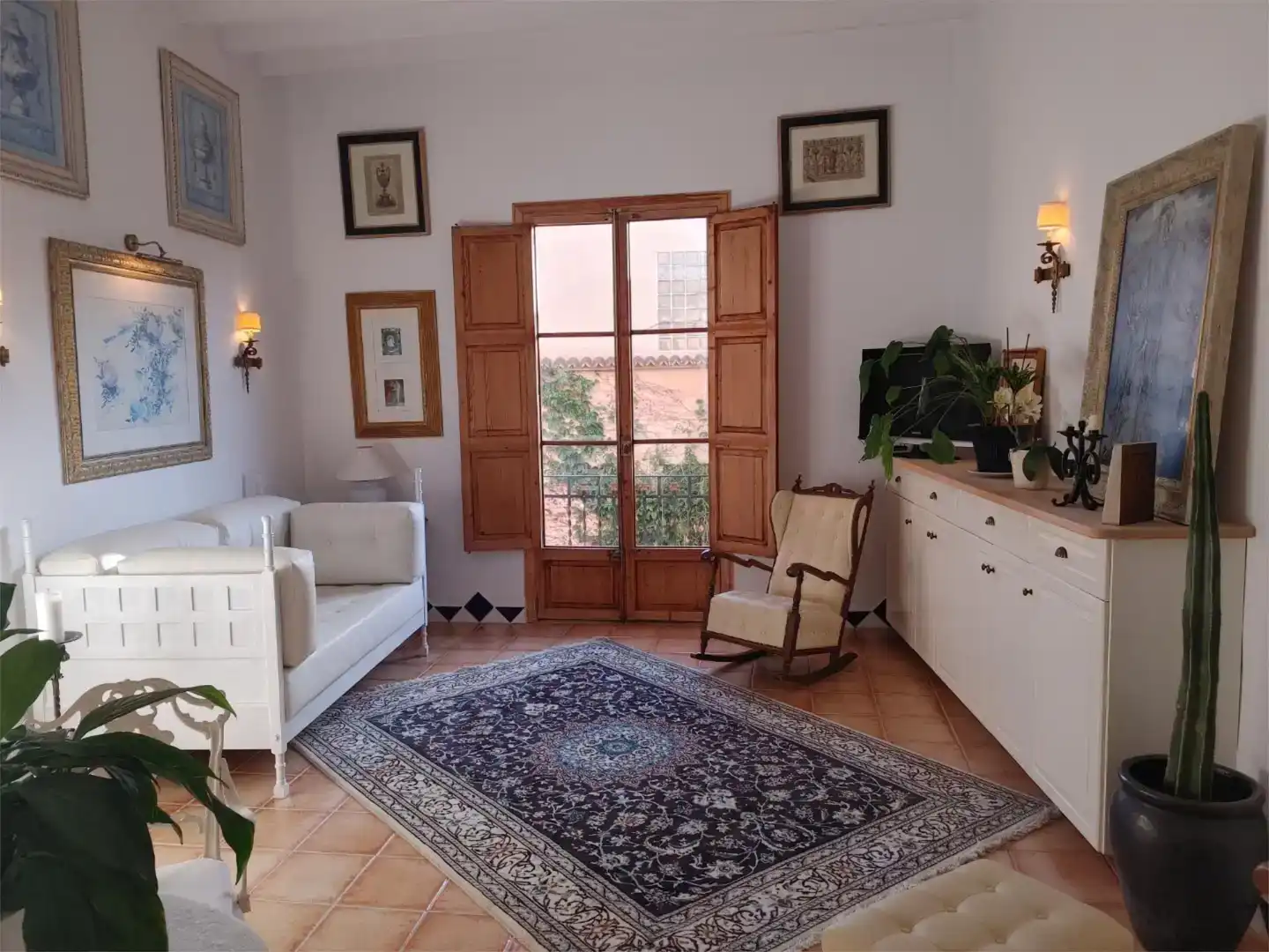 Wohnzimmer von Wohnung zur Miete in  Palma de Mallorca mit Möbliert, Waschmaschine und Fernseher