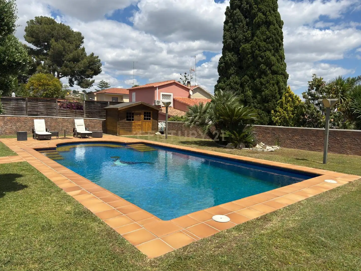 Swimming pool of Houses for sale in Cunit  with Air Conditioner