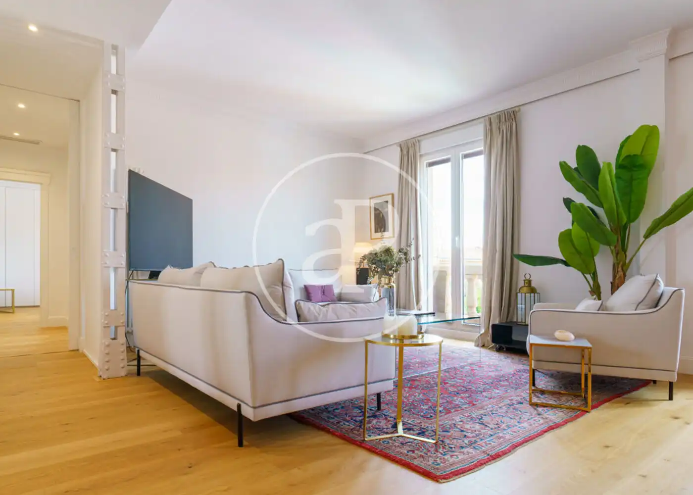 Living room of Flat for rent in Madrid  with Air Conditioner, Heating and Furnished