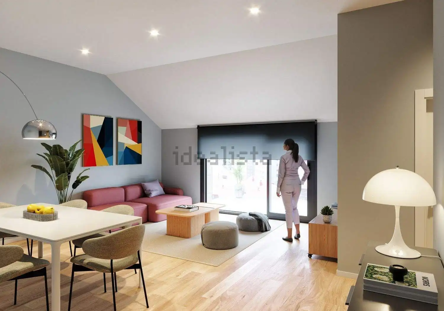Sala d'estar de Pis en venda en Pontevedra Capital  amb Calefacció, Parquet i Terrassa