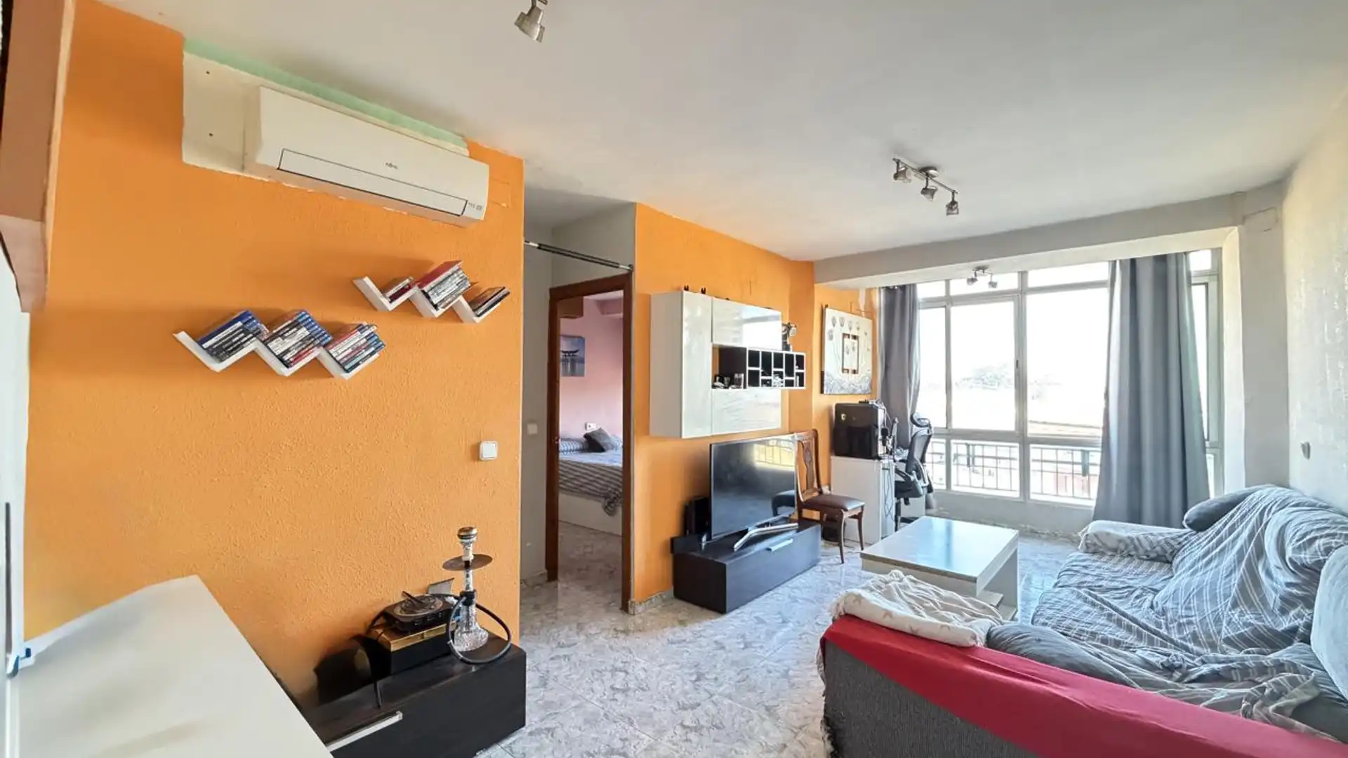 Living room of Flat for sale in Alicante / Alacant  with Air Conditioner and Furnished