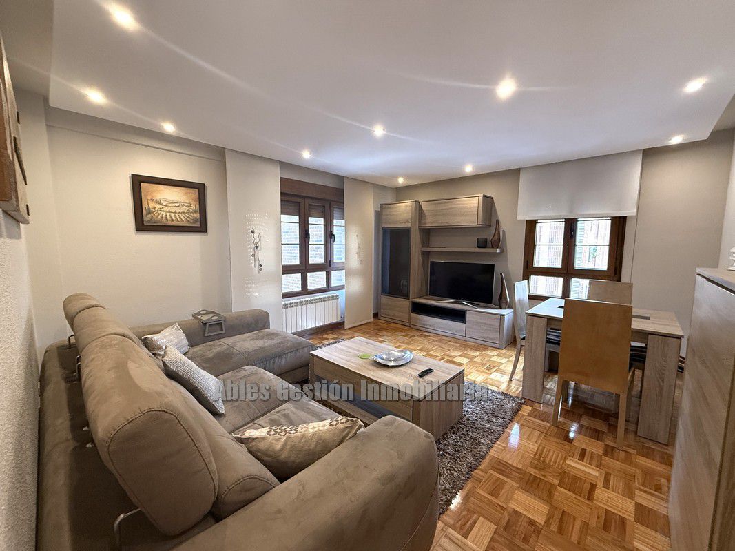 Living room of Flat to rent in Oviedo   with Heating, Parquet flooring and Terrace