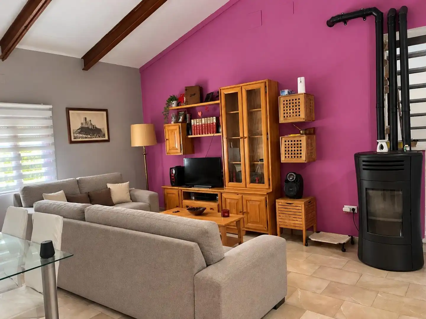 Living room of Country homes for sale in Almansa  with Heating, Swimming Pool and Furnished