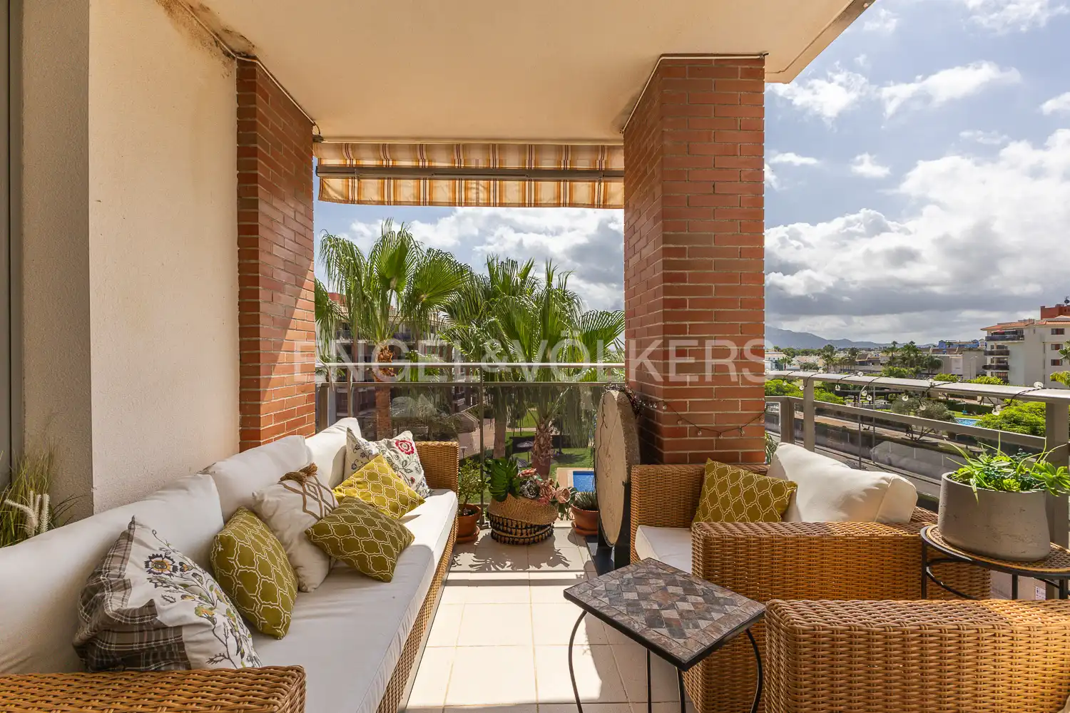 Terrace of Flat for rent in El Verger  with Air Conditioner, Heating and Private garden