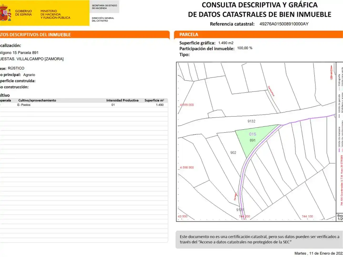 Terreno en venta en Villalcampo, Zamora