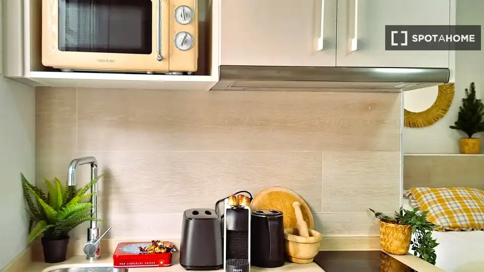 Kitchen of Study for share in Sevilla  with Air Conditioner, Heating and Terrace